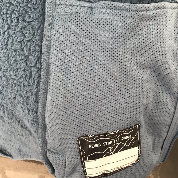 THE NORTH FACE Blue Warm Sherpa Fleece Full Zip Pockets Jacket - XL - Picture 8 of 8